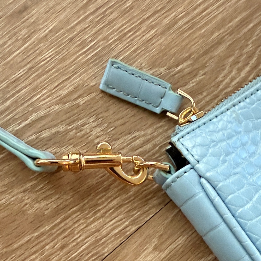 Poppy Lissiman Light Blue Croc Embossed Shoulder Bag - Picture 3 of 4